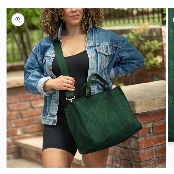 Canvelle Medium Everyday Tote - Limited Release Quilted Hunter Green NWT - Picture 3 of 9